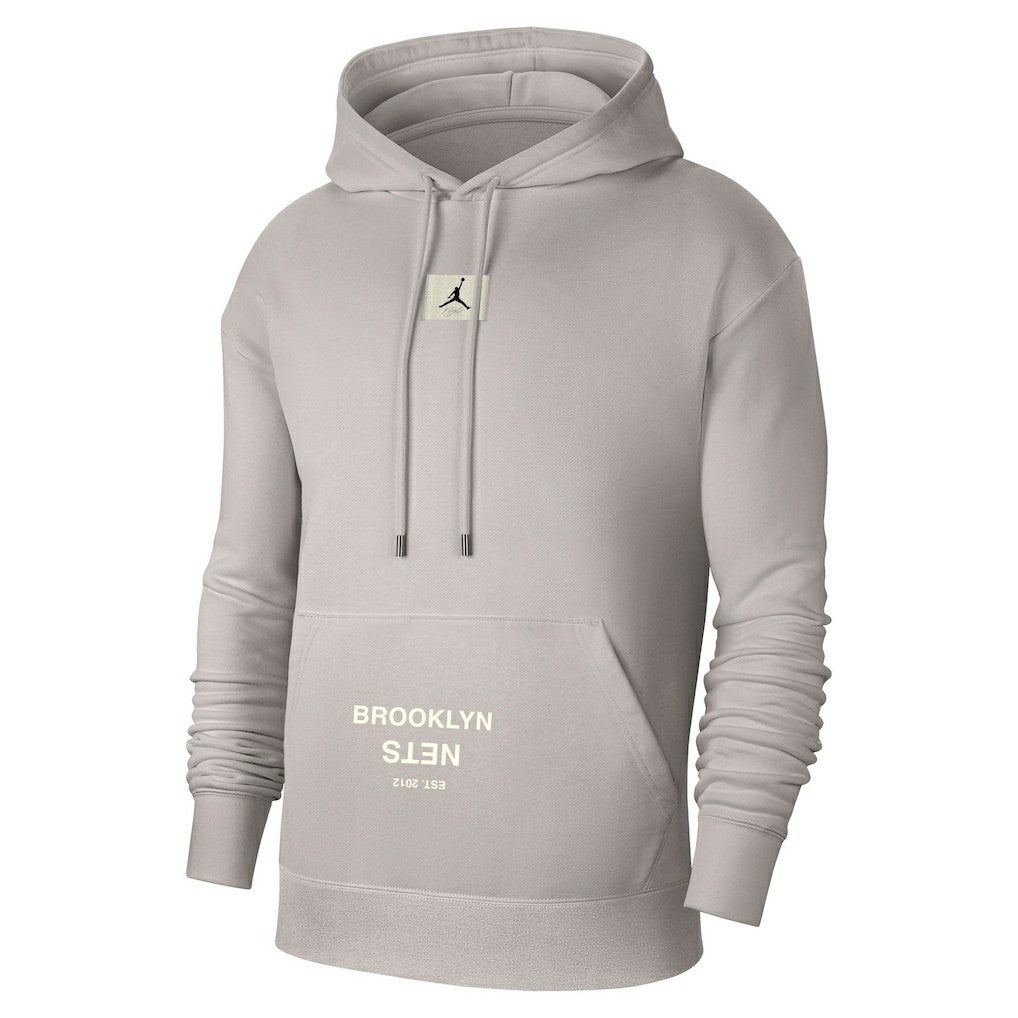 Brooklyn Nets Jordan Brand Courtside Statement Edition Pullover Hoodie Heather Gray