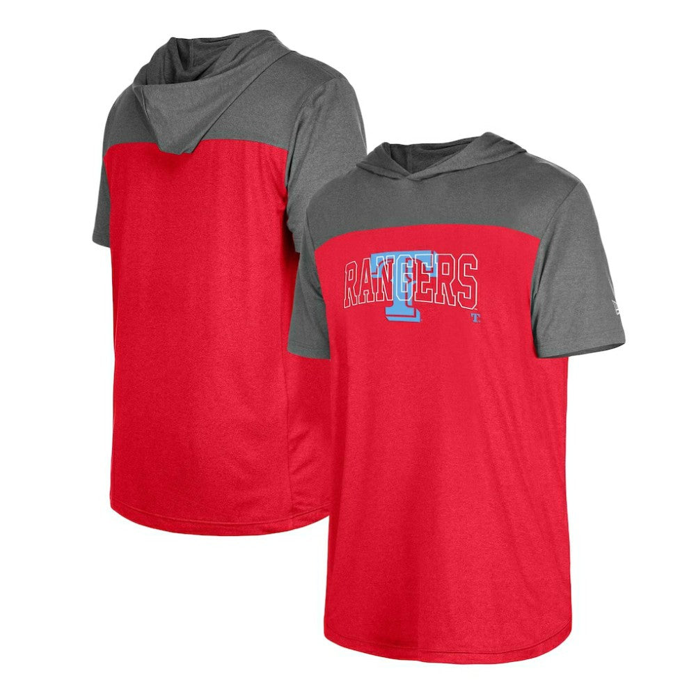 Texas Rangers New Era Active Brushed Hoodie T-Shirt - Red Hoodies