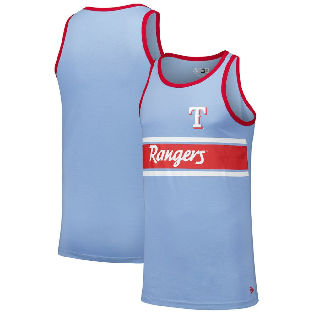 Texas Rangers New Era Jersey Ringer Tank Top - Light Blue Jerseys
