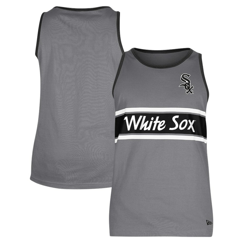 Chicago White Sox New Era Jersey Ringer Tank Top - Gray Jerseys