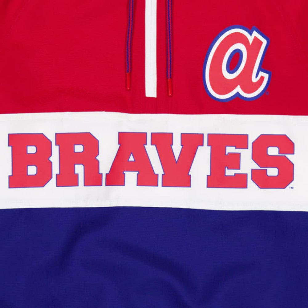 Atlanta Braves New Era Ripstop Raglan Quarter-Zip Hoodie Windbreaker Jacket - Blue Jackets