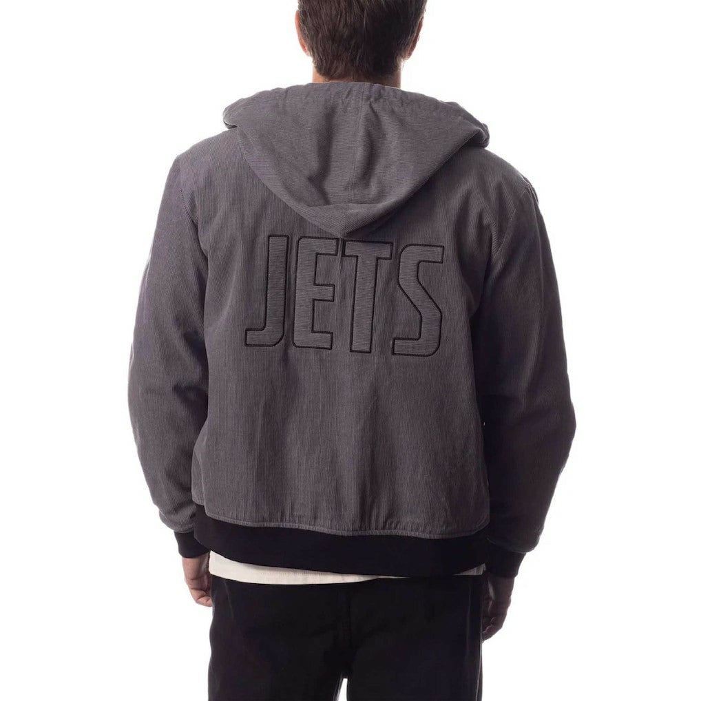 New York Jets The Wild Collective Corduroy Bomber Full-Zip Jacket Gray