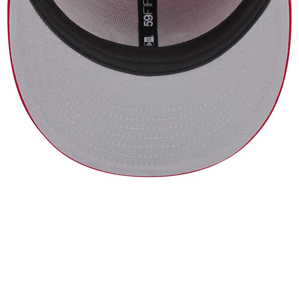 Miami Marlins New Era White Logo 59FIFTY Fitted Hat - Red Hats