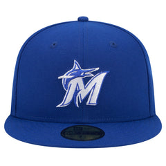 Miami Marlins New Era White Logo 59FIFTY Fitted Hat - Royal Hats