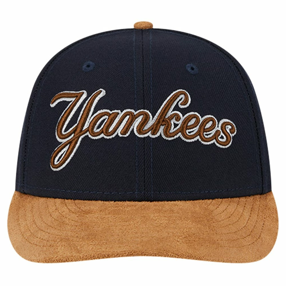 New York Yankees New Era Team Suede Visor Low Profile 59FIFTY Fitted Hat - Navy Hats