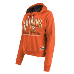 Cleveland Browns New Era Women's Throwback Boxy Pullover Hoodie Orange