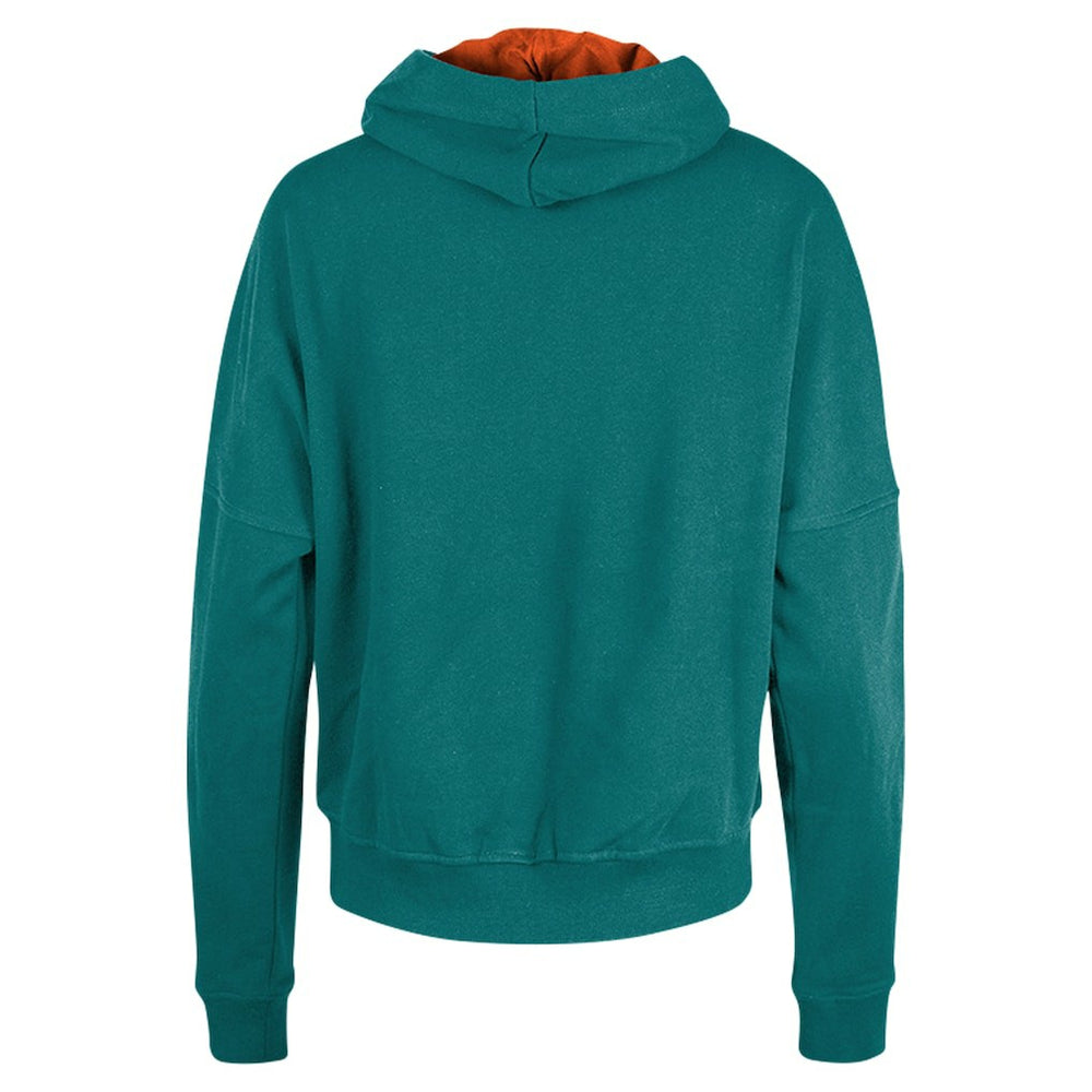 Miami Dolphins New Era Women's Throwback Boxy Pullover Hoodie Aqua