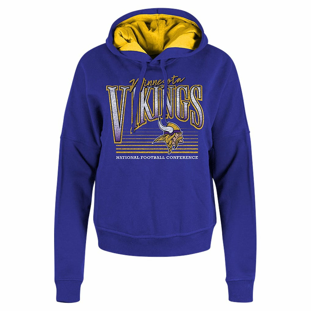 Minnesota Vikings New Era Women's Boxy Pullover Hoodie Purple
