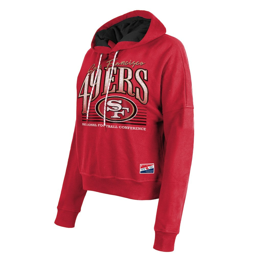 San Francisco 49ers New Era Women's Boxy Pullover Hoodie Scarlet