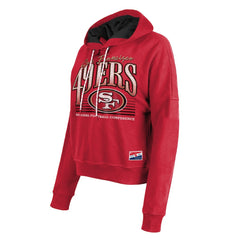 San Francisco 49ers New Era Women's Boxy Pullover Hoodie Scarlet