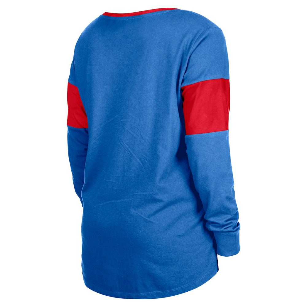 Buffalo Bills New Era Women's Lace-Up Notch-Neck Long Sleeve T-Shirt Royal