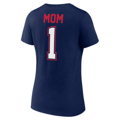 Atlanta Braves Fanatics Women's Plus Size Mother's Day #1 Mom V-Neck T-Shirt - Navy T-shirts
