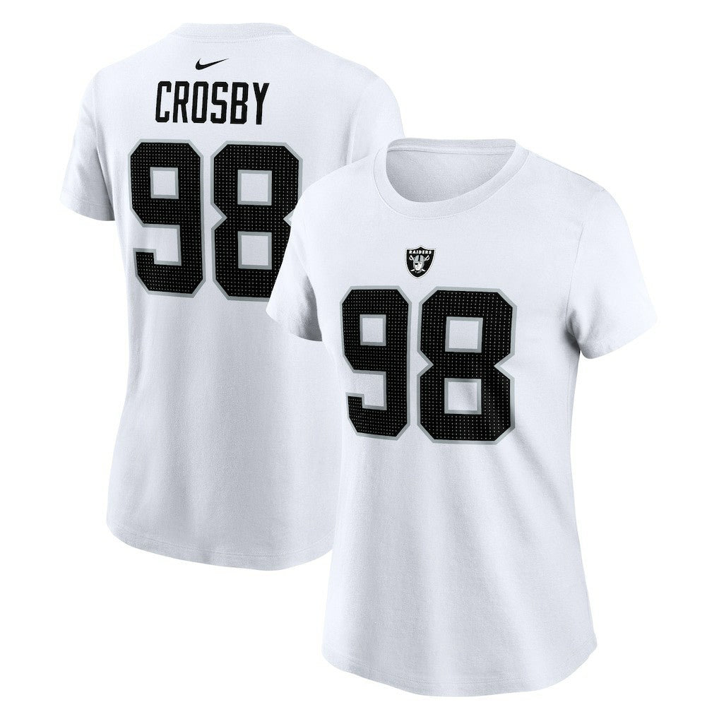Maxx Crosby Las Vegas Raiders Women's Player Name & Number T-Shirt White