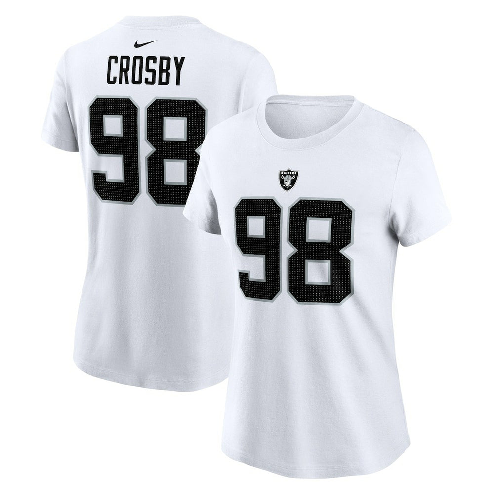Maxx Crosby Las Vegas Raiders Women's Player Name & Number T-Shirt White