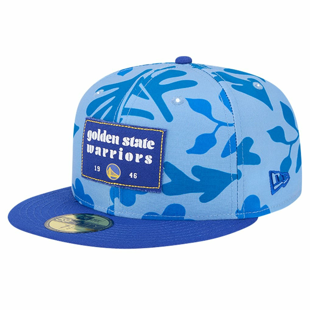 Golden State Warriors Palm Fronds 2-Tone 59FIFTY Fitted Hat Royal