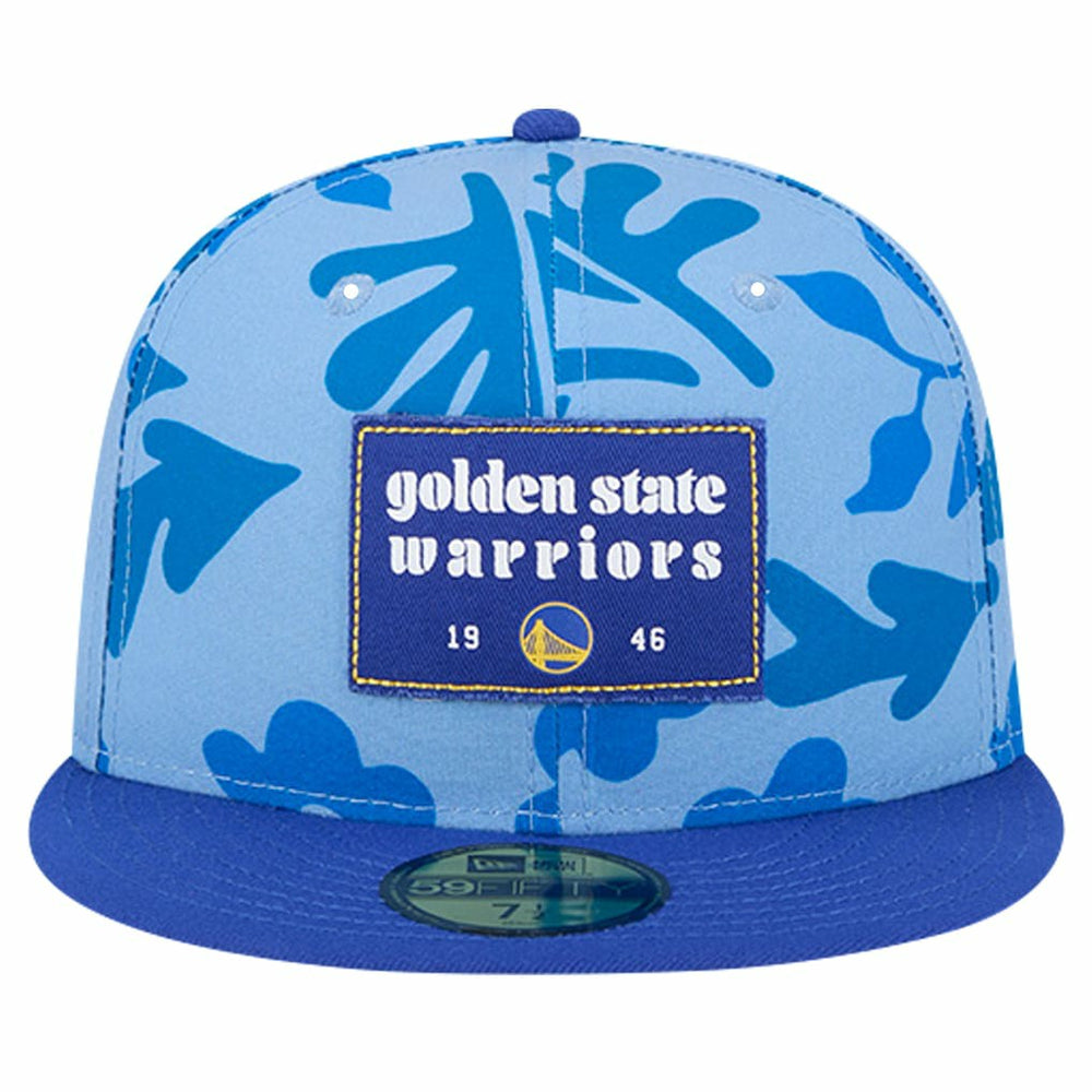 Golden State Warriors Palm Fronds 2-Tone 59FIFTY Fitted Hat Royal