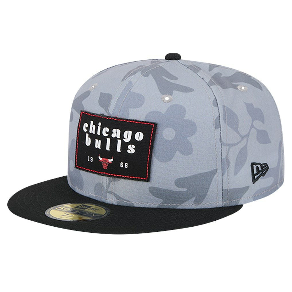 Chicago Bulls Palm Fronds 2-Tone 59FIFTY Fitted Hat Gray
