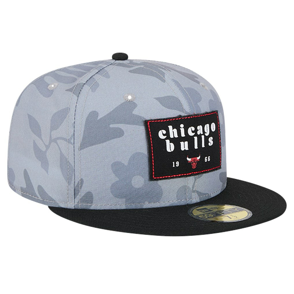 Chicago Bulls Palm Fronds 2-Tone 59FIFTY Fitted Hat Gray