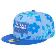 Dallas Mavericks Palm Fronds 2-Tone 59FIFTY Fitted Hat Blue
