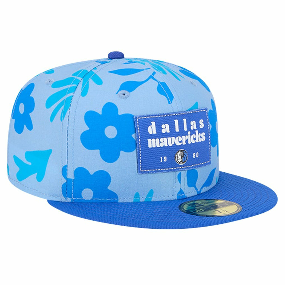 Dallas Mavericks Palm Fronds 2-Tone 59FIFTY Fitted Hat Blue