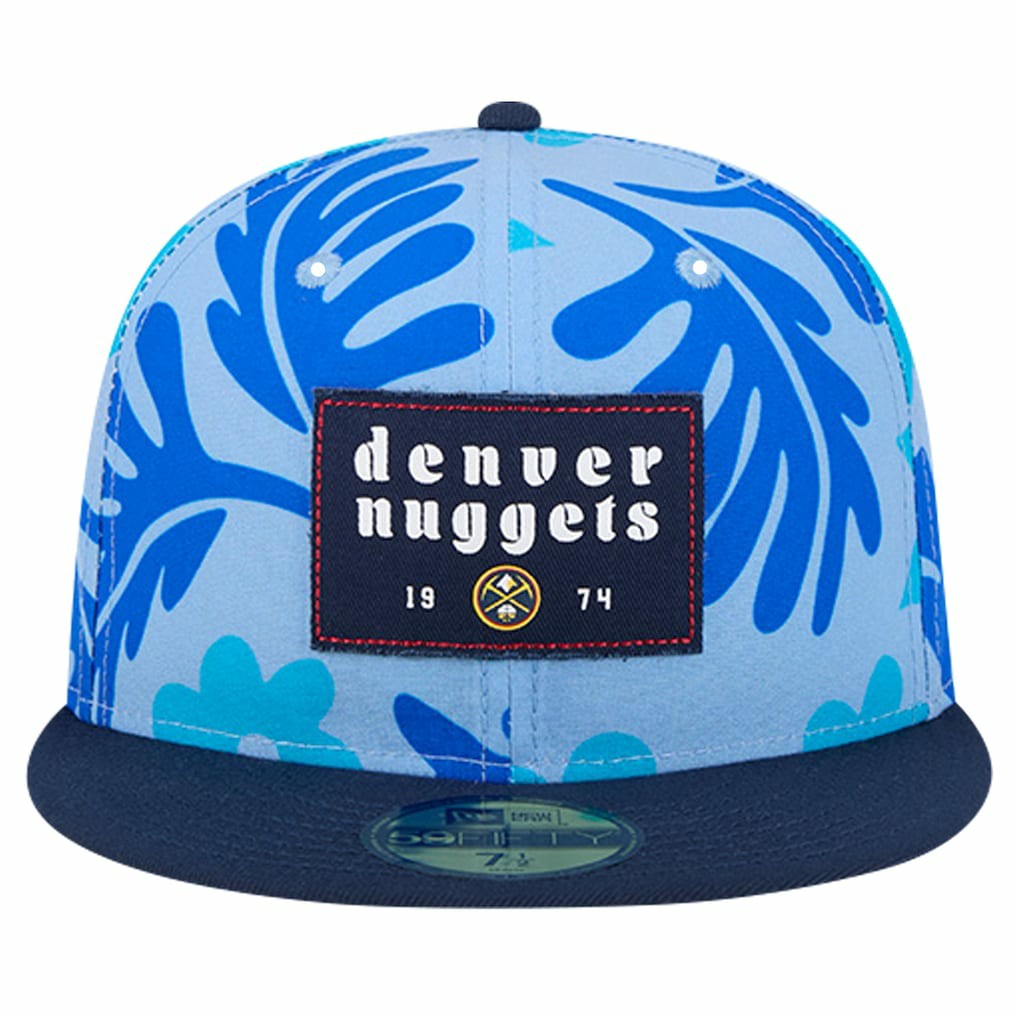 Denver Nuggets Palm Fronds 2-Tone 59FIFTY Fitted Hat Blue