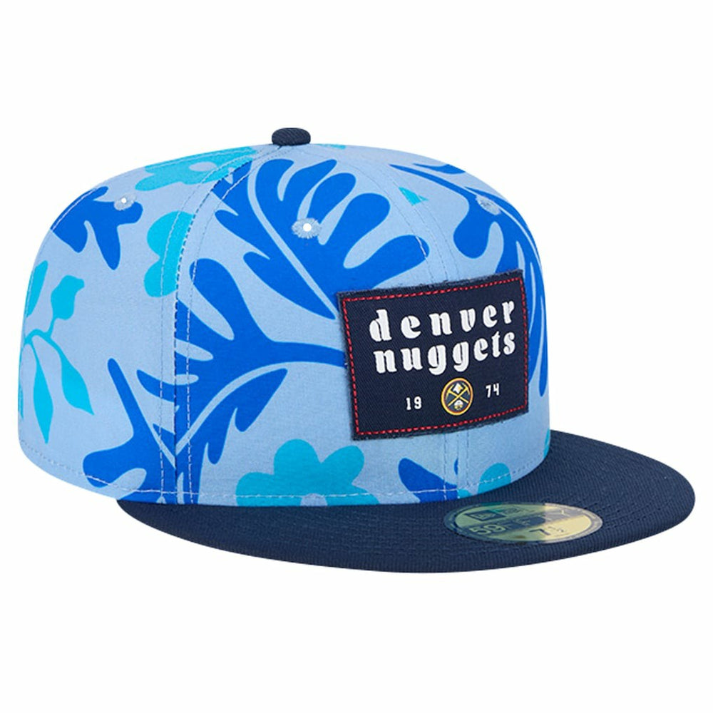 Denver Nuggets Palm Fronds 2-Tone 59FIFTY Fitted Hat Blue