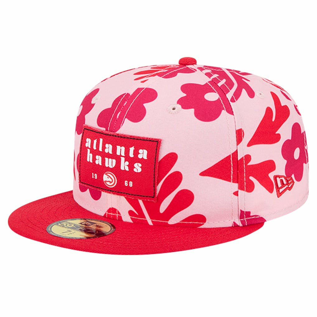 Atlanta Hawks Palm Fronds 2-Tone 59FIFTY Fitted Hat Red
