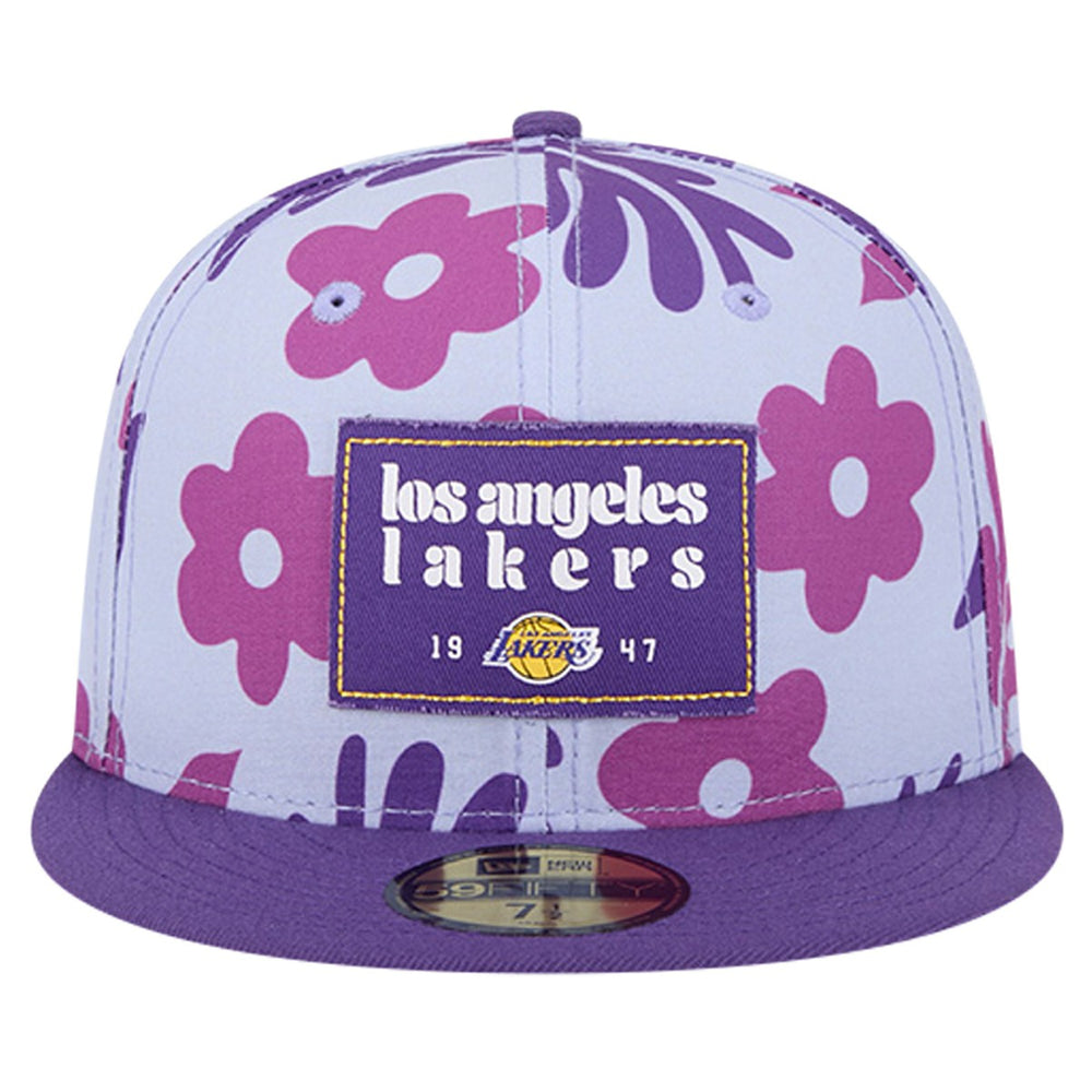 Los Angeles Lakers Palm Fronds 2-Tone 59FIFTY Fitted Hat Purple