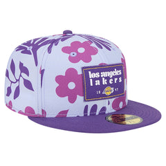 Los Angeles Lakers Palm Fronds 2-Tone 59FIFTY Fitted Hat Purple