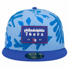 Philadelphia 76ers Palm Fronds 2-Tone 59FIFTY Fitted Hat Royal