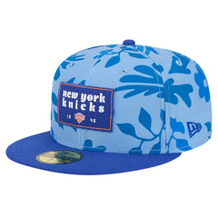 New York Knicks Palm Fronds 2-Tone 59FIFTY Fitted Hat Blue