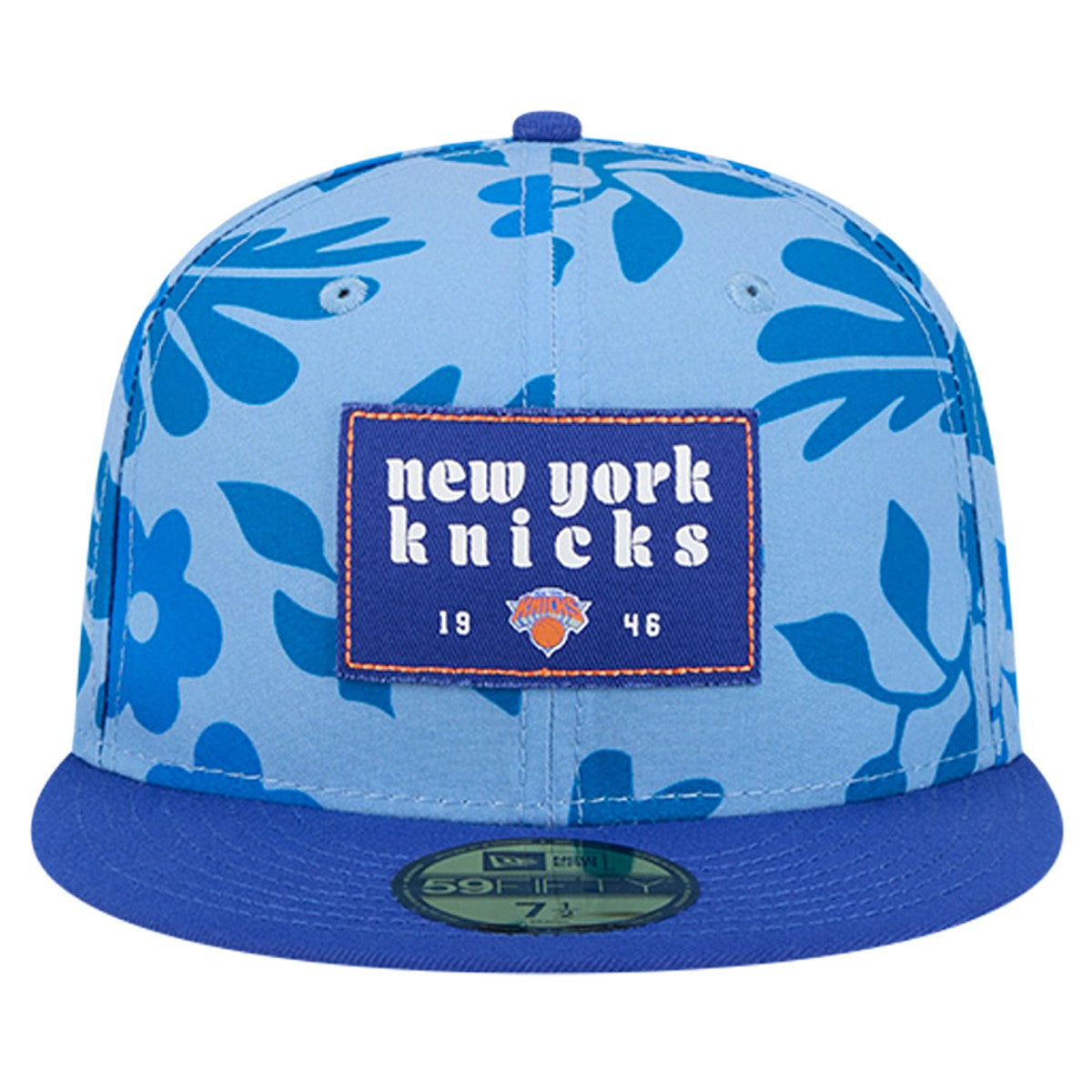New York Knicks Palm Fronds 2-Tone 59FIFTY Fitted Hat Blue