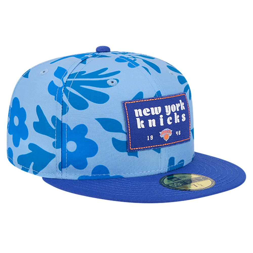 New York Knicks Palm Fronds 2-Tone 59FIFTY Fitted Hat Blue
