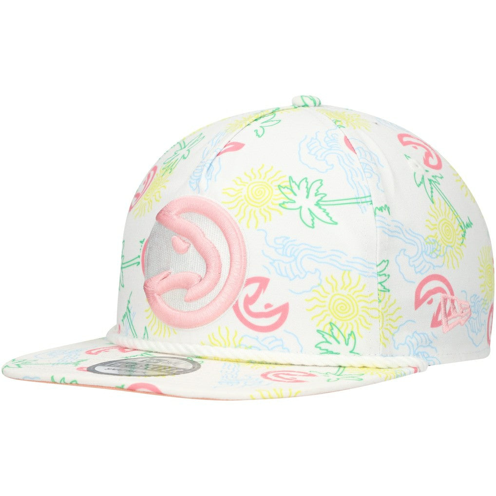Atlanta Hawks Palm Trees and Waves Golfer Adjustable Hat White