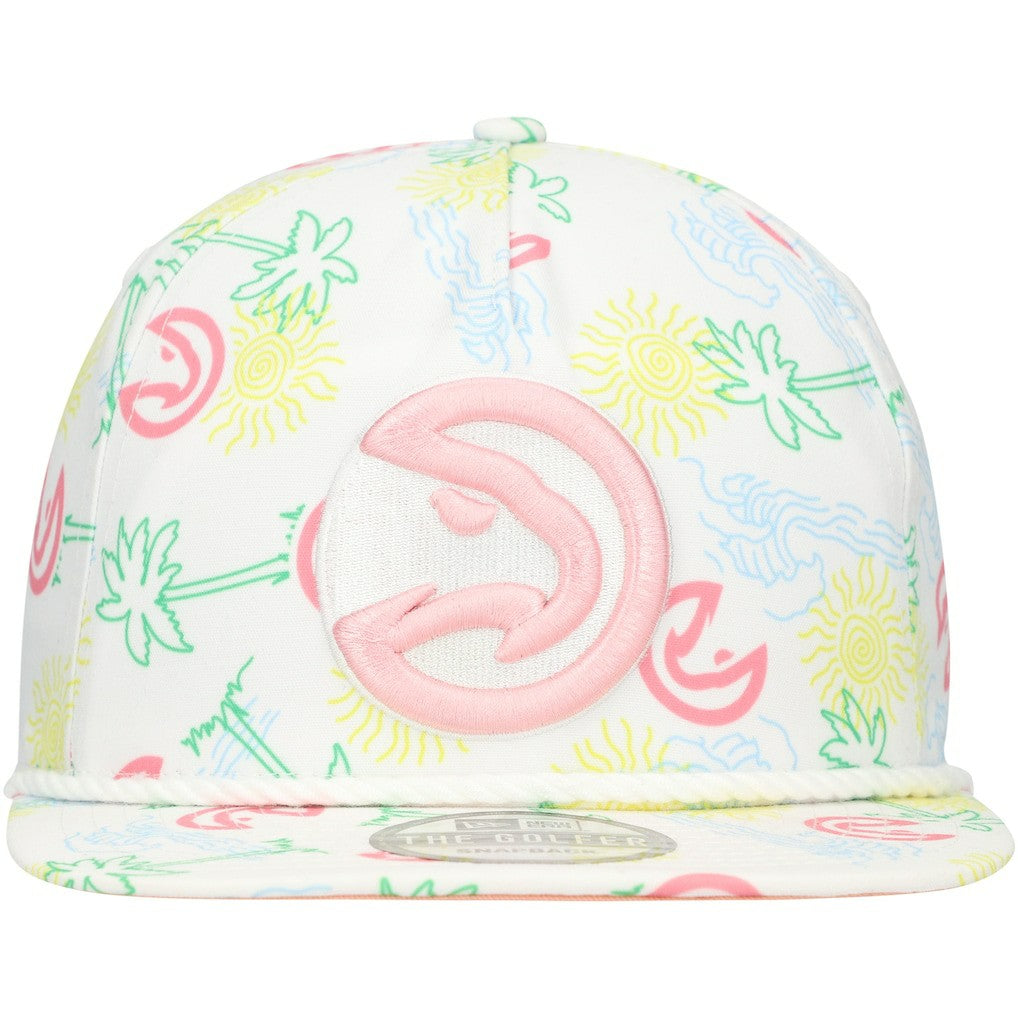 Atlanta Hawks Palm Trees and Waves Golfer Adjustable Hat White