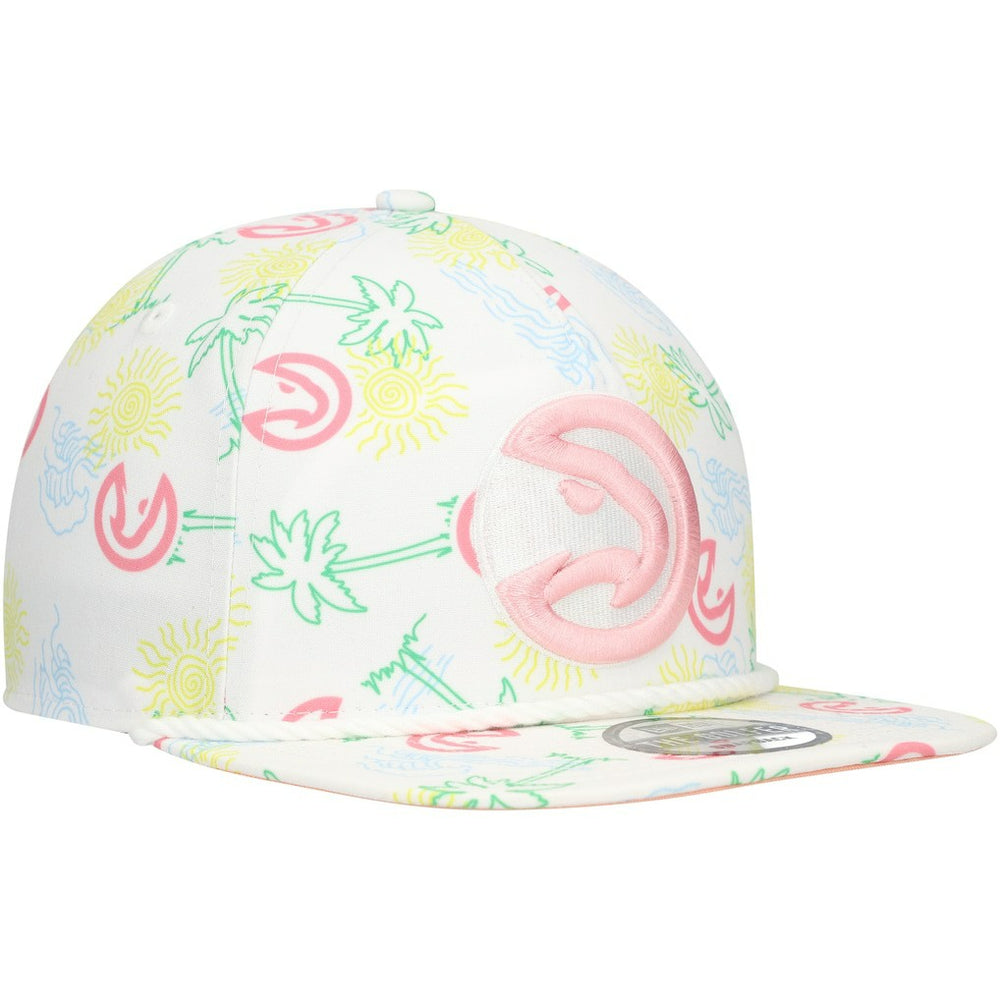 Atlanta Hawks Palm Trees and Waves Golfer Adjustable Hat White