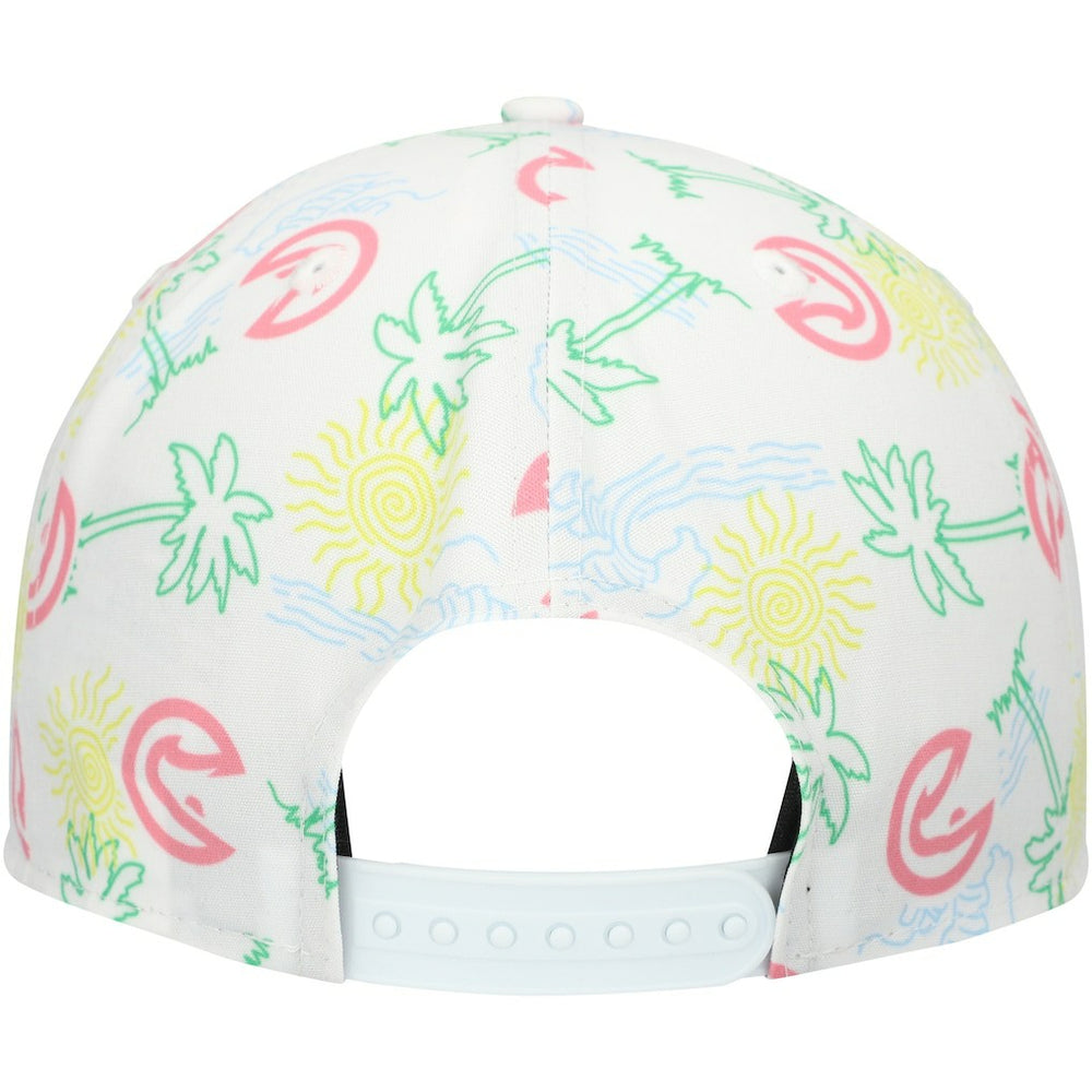 Atlanta Hawks Palm Trees and Waves Golfer Adjustable Hat White