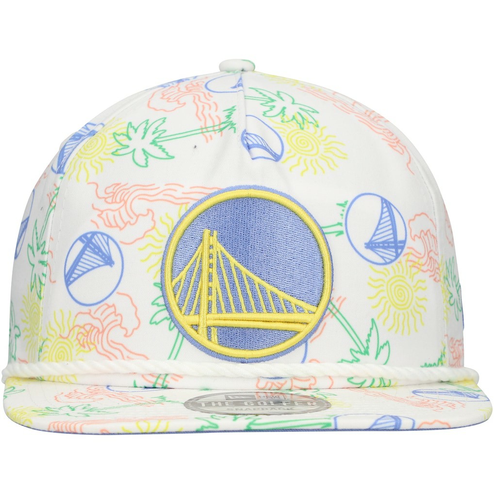 Golden State Warriors Palm Trees and Waves Golfer Adjustable Hat White