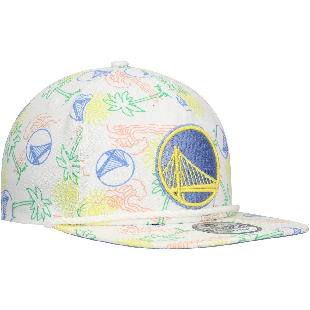 Golden State Warriors Palm Trees and Waves Golfer Adjustable Hat White