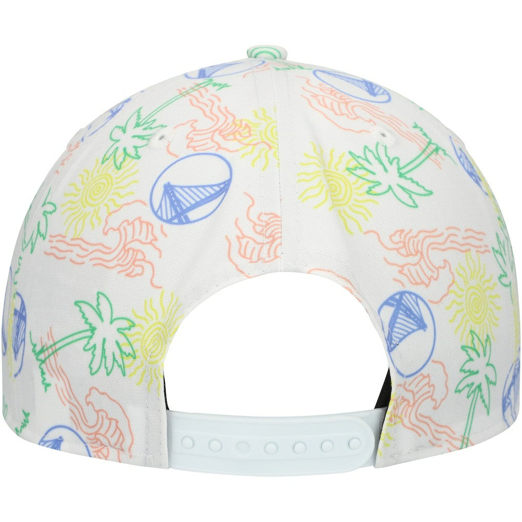 Golden State Warriors Palm Trees and Waves Golfer Adjustable Hat White