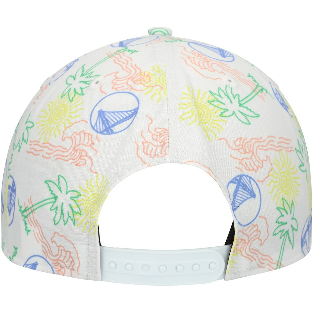 Golden State Warriors Palm Trees and Waves Golfer Adjustable Hat White