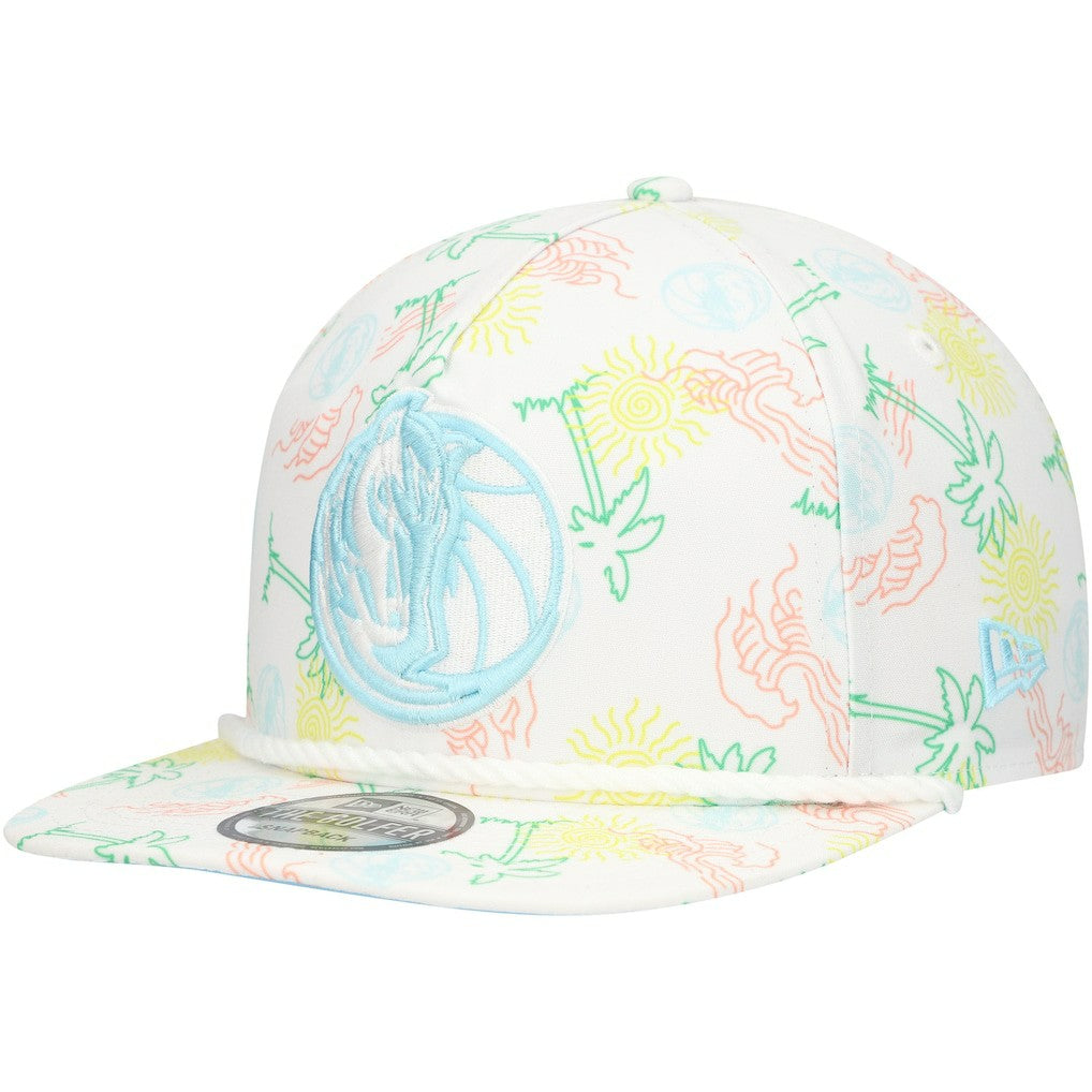 Dallas Mavericks Palm Trees and Waves Golfer Adjustable Hat White