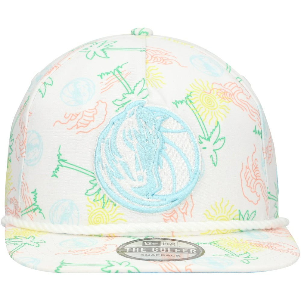 Dallas Mavericks Palm Trees and Waves Golfer Adjustable Hat White