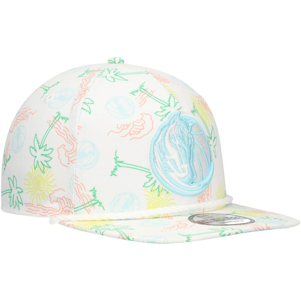 Dallas Mavericks Palm Trees and Waves Golfer Adjustable Hat White
