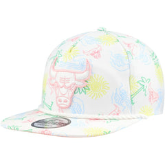 Chicago Bulls Palm Trees and Waves Golfer Adjustable Hat White