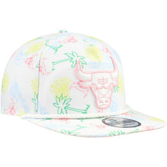 Chicago Bulls Palm Trees and Waves Golfer Adjustable Hat White