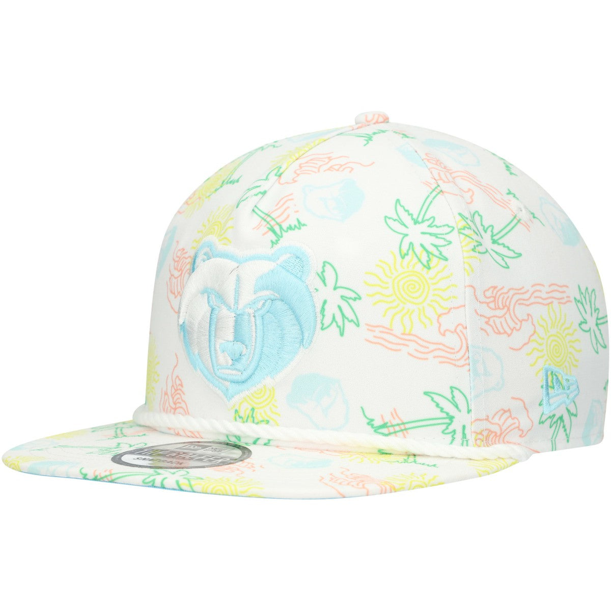 Memphis Grizzlies Palm Trees and Waves Golfer Adjustable Hat White