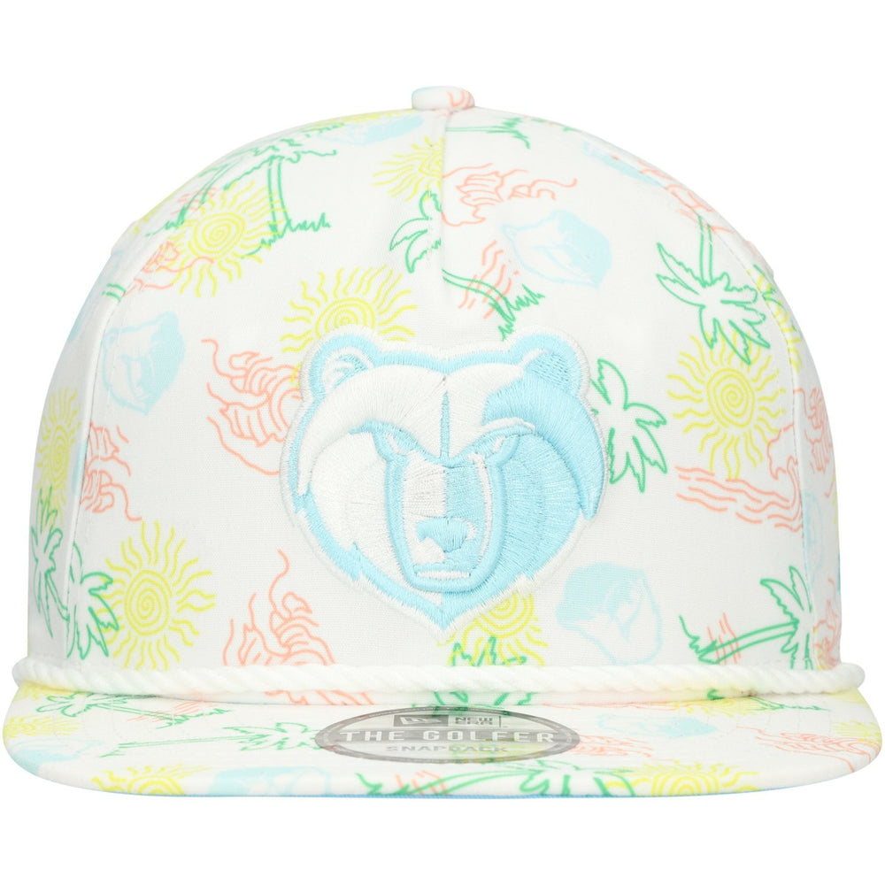 Memphis Grizzlies Palm Trees and Waves Golfer Adjustable Hat White