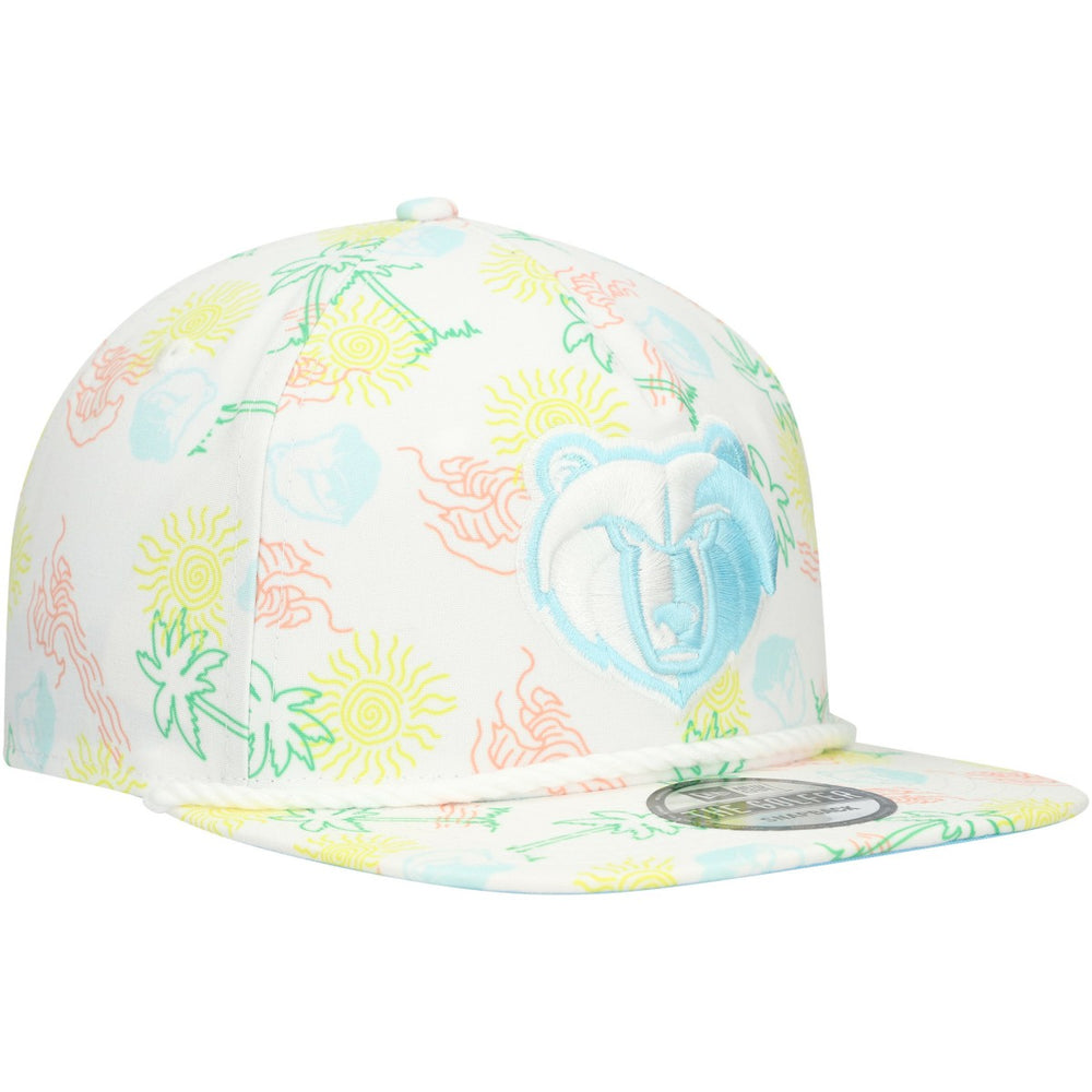 Memphis Grizzlies Palm Trees and Waves Golfer Adjustable Hat White