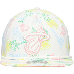 Miami Heat Palm Trees and Waves Golfer Adjustable Hat White